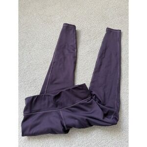 Athleta Leggings Size XS Purple Fleece Lined High Rise Zip Pocket